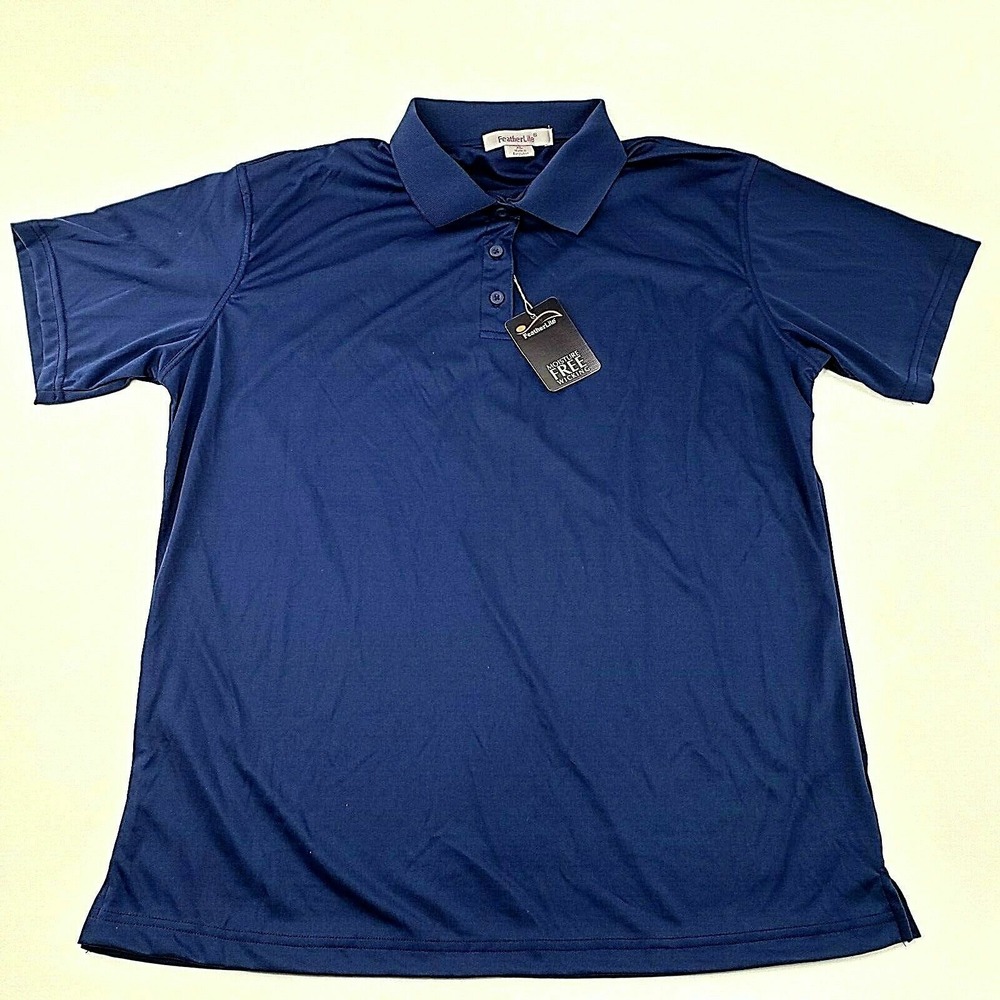 Feather Lite Women's Moisture Wicking‎ Polo Shirt Size XL Navy Blue NEW